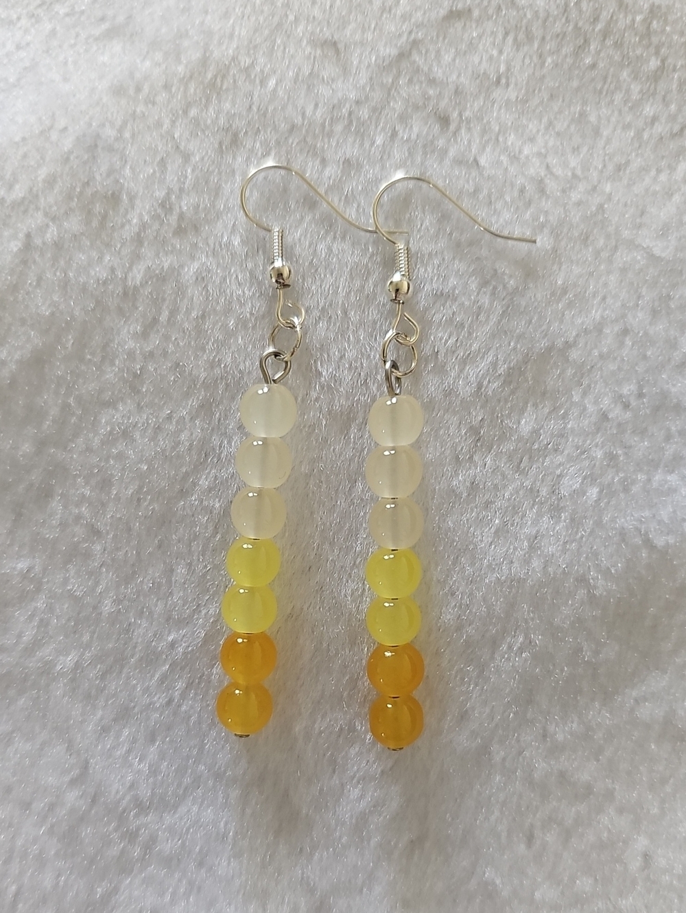 Yellow Gradient Beaded Dangle Earrings